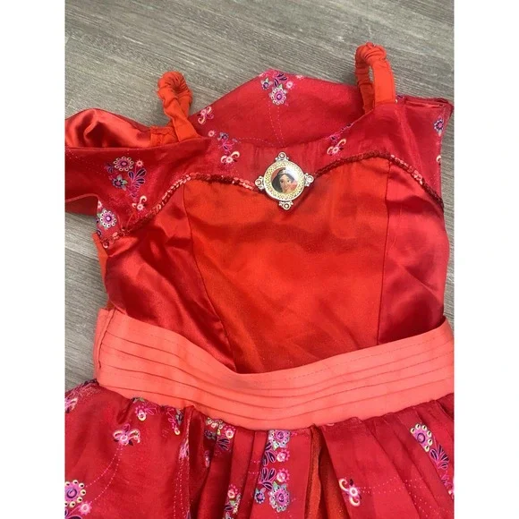 Disney Parks Store Elena Avalor Girls Princess Dress Halloween Sz S Red Deluxe - Picture 2 of 8